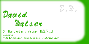 david walser business card